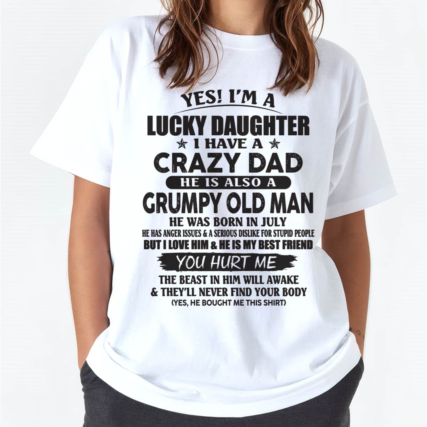 July - Gift For Daughter Tshirt - Personalized T-shirts For Kids - Awesome Grumpy Old Dad - Special gift for your daughter - HL07 (SKU10-112-07)