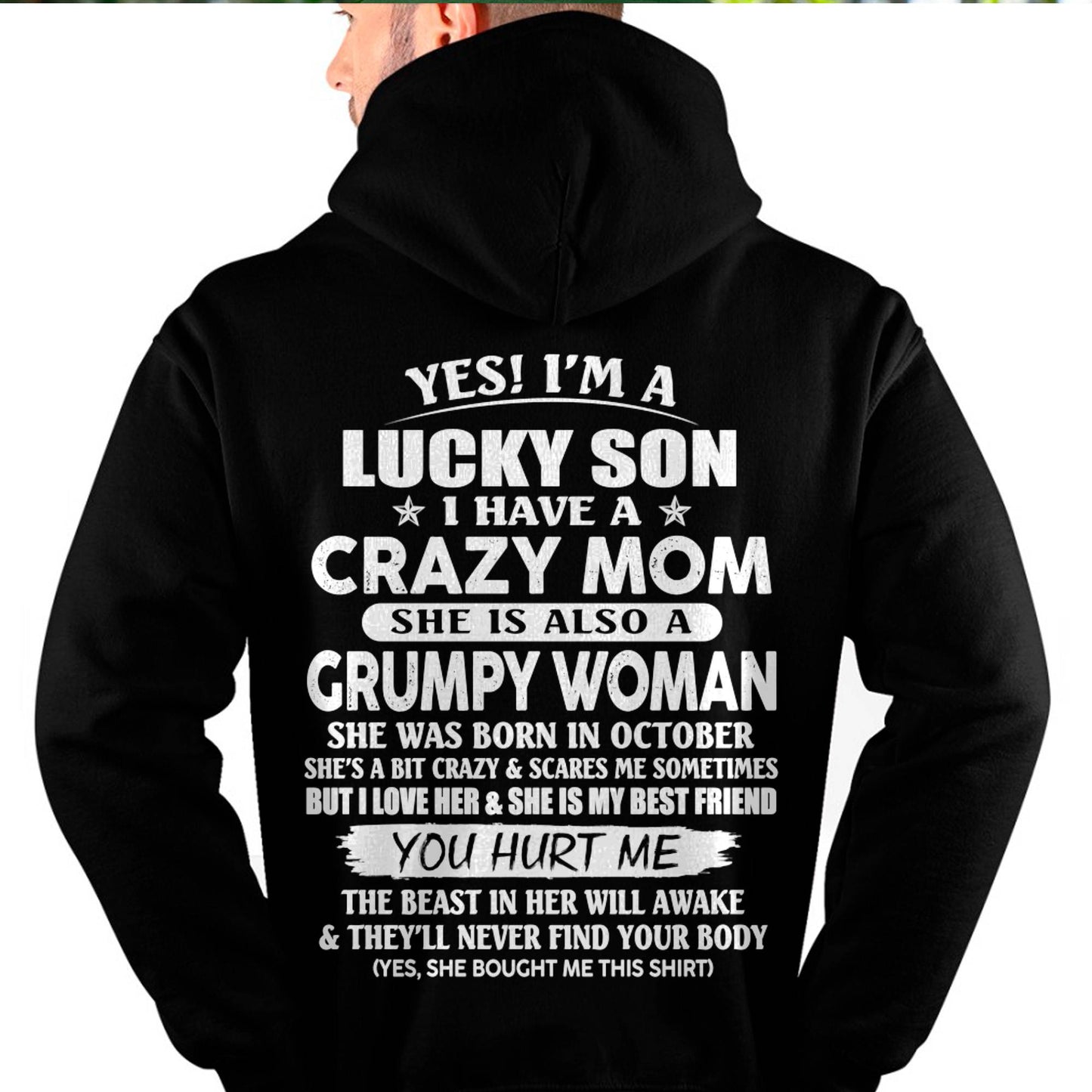 Awesome Mom was born October - Gift for spoiled son, Gift for lucky son - Perfect gift for your son - HL10 (SKU10-89-10)