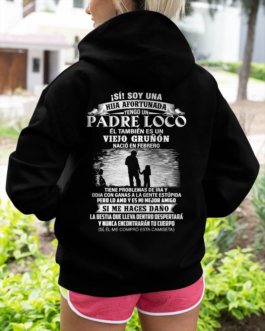 FEBRERO - CAMISETA REGALO PARA HIJA - PAPÁ GENIAL Y VIEJO GRUÑÓN - REGALO ESPECIAL PARA TU HIJA - HL02 (SKU2605-99-02)