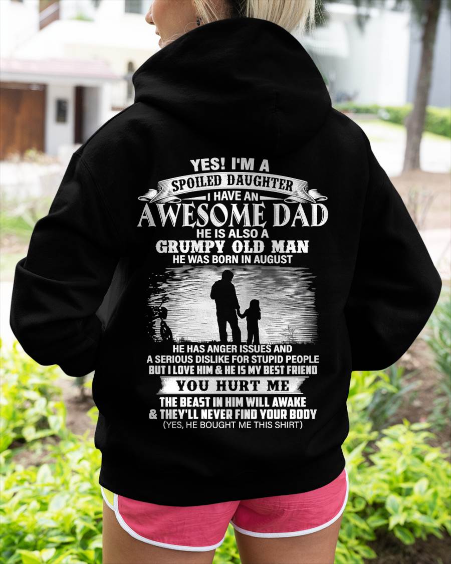 August - Gift For Daughter Tshirt From Dad - Funny Gift Christmas For Daughters - Special gift for your daughter - HL08 (SKU2610-209-08)