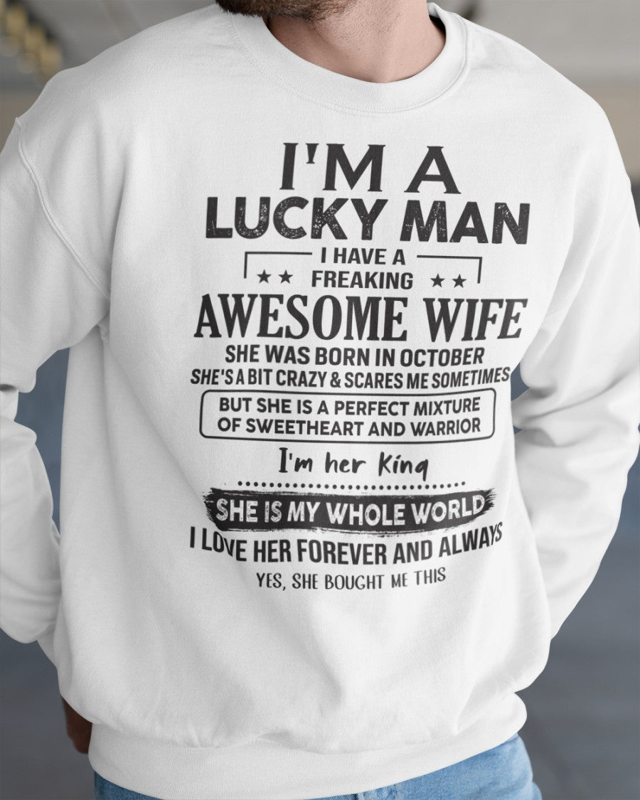 October - Awesome wife born in October - Special gift for your husband - HL10 (SKU06-29-10)