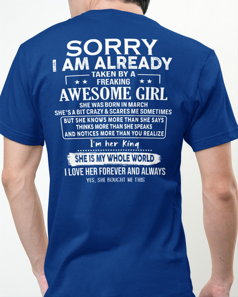 Sorry Girls, I’m Taken - My Girlfriend is Crazy & Cute - Perfect gift for your boyfriend - HL03 (SKU04-95-03)