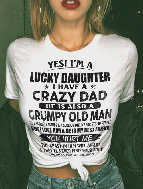 Gift For Daughter Tshirt - Personalized T-shirts For Kids - Awesome Grumpy Old Dad - Special gift for your daughter from dad - HL00 (SKU10-112-00)