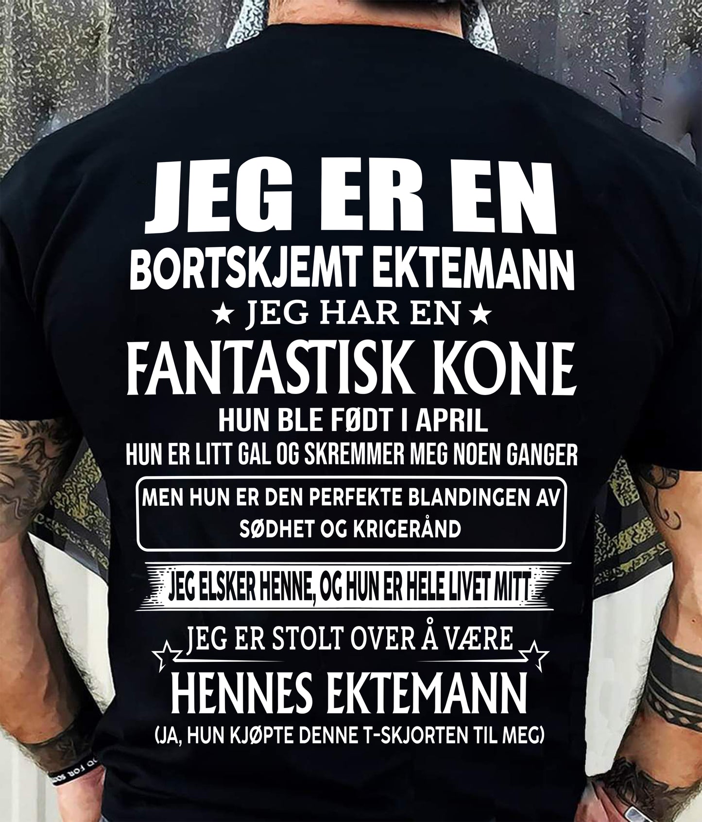 April – Fantastisk kone født i april – Spesiell gave til ektemann – NAUY- HL04 (SKU2605-291-04)