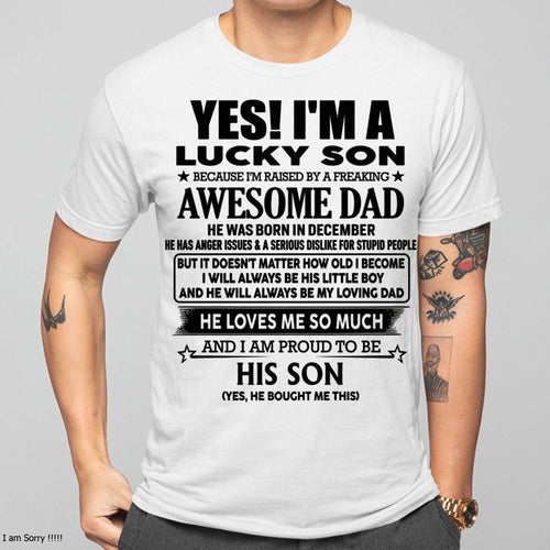 December - Awesome dad - Gift For Son From Dad - HL12 (SKU03-30)