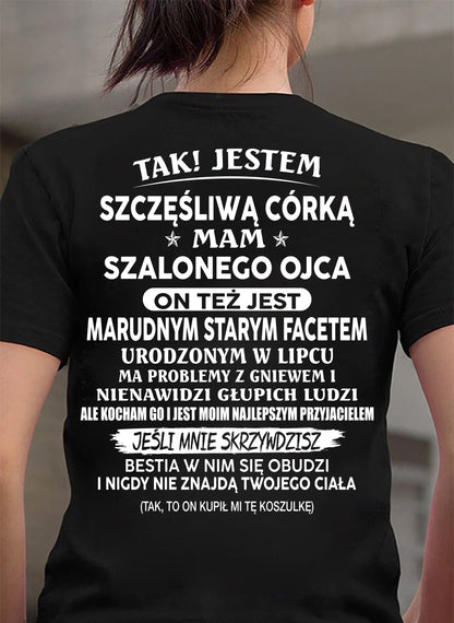 LIPIEC - KOSZULKA PREZENT DLA CÓRKI - GENIALNY I MARUDNY STARY TATA - WYJĄTKOWY PREZENT DLA TWOJEJ CÓRKI - HL07 (SKU2605-186-07)