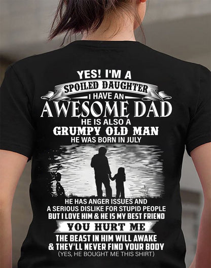 July - Gift For Daughter Tshirt From Dad - Funny Gift Christmas For Daughters - Special gift for your daughter - HL07 (SKU2610-209-07)