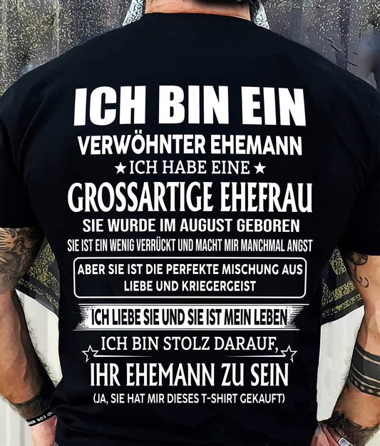 AUGUST – FANTASTISCHE FRAU – PERFEKTES GESCHENK FÜR IHREN EHEMANN – DE - HL08 (SKU2605-295-08)