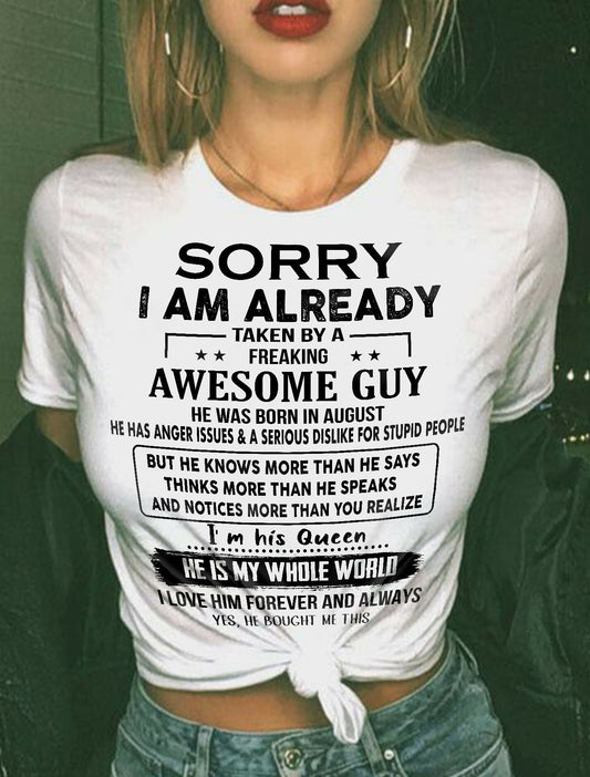 August - Awesome Boyfriend Born In August – Special gift for your Girlfriend – HL08 (SKUT08-11-08)