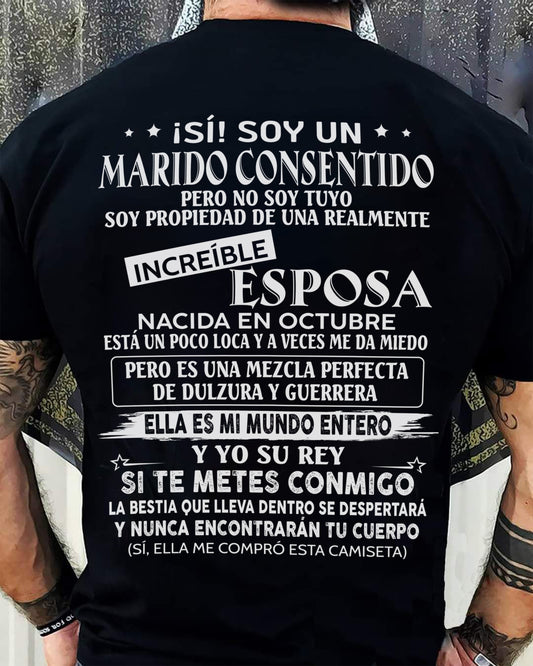 Octubre - Esposa increíble nació en octubre - Regalo especial para Marido - T10 (SKU08-86-10)
