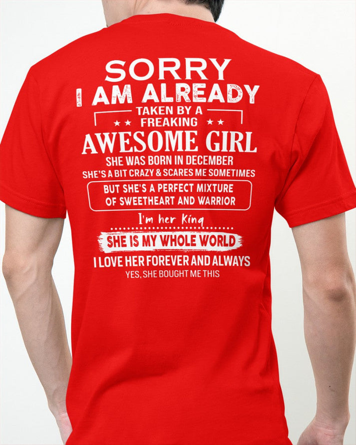 December - Awesome girl - Perfect gift for your boyfriend - (SKU04-86) - HL12