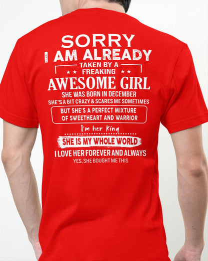 December - Awesome girl - Perfect gift for your boyfriend - (SKU04-86) - HL12