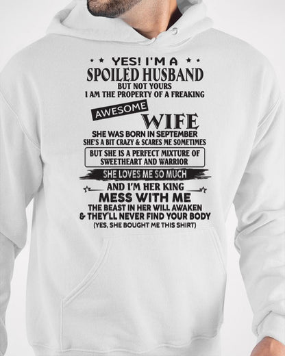 September - Awesome wife born in September - Special gift for your husband - HL09 (SKU06-03)