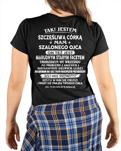WRZESIEŃ - KOSZULKA PREZENT DLA CÓRKI - GENIALNY I MARUDNY STARY TATA - WYJĄTKOWY PREZENT DLA TWOJEJ CÓRKI - HL09 (SKU2605-186-09)