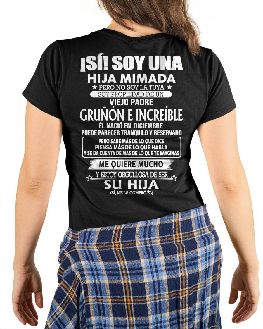 DICIEMBRE - CAMISETA REGALO PARA HIJA - PAPÁ GENIAL Y VIEJO GRUÑÓN - REGALO ESPECIAL PARA TU HIJA - HL12 (SKU11-137-12)