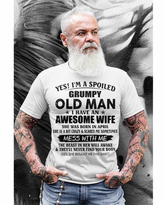 April Awesome Wife Was Born In April - Gift For Boyfriend, Gift For Husband From Wife - Perfect Gift For Your Husband - HL04 (SKU2606-232-04)
