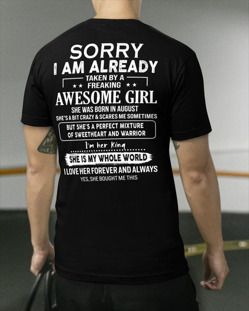 August - Awesome girl - Perfect gift for your boyfriend - (SKU04-86) - HL08