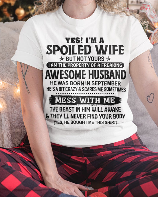 September - Gift For Girlfriend T-Shirt - Gift For Wife T-Shirt - Funny T-Shirts For Girlfriend - Special gift for your Wife – HL09 (SKUT2605-45-09)