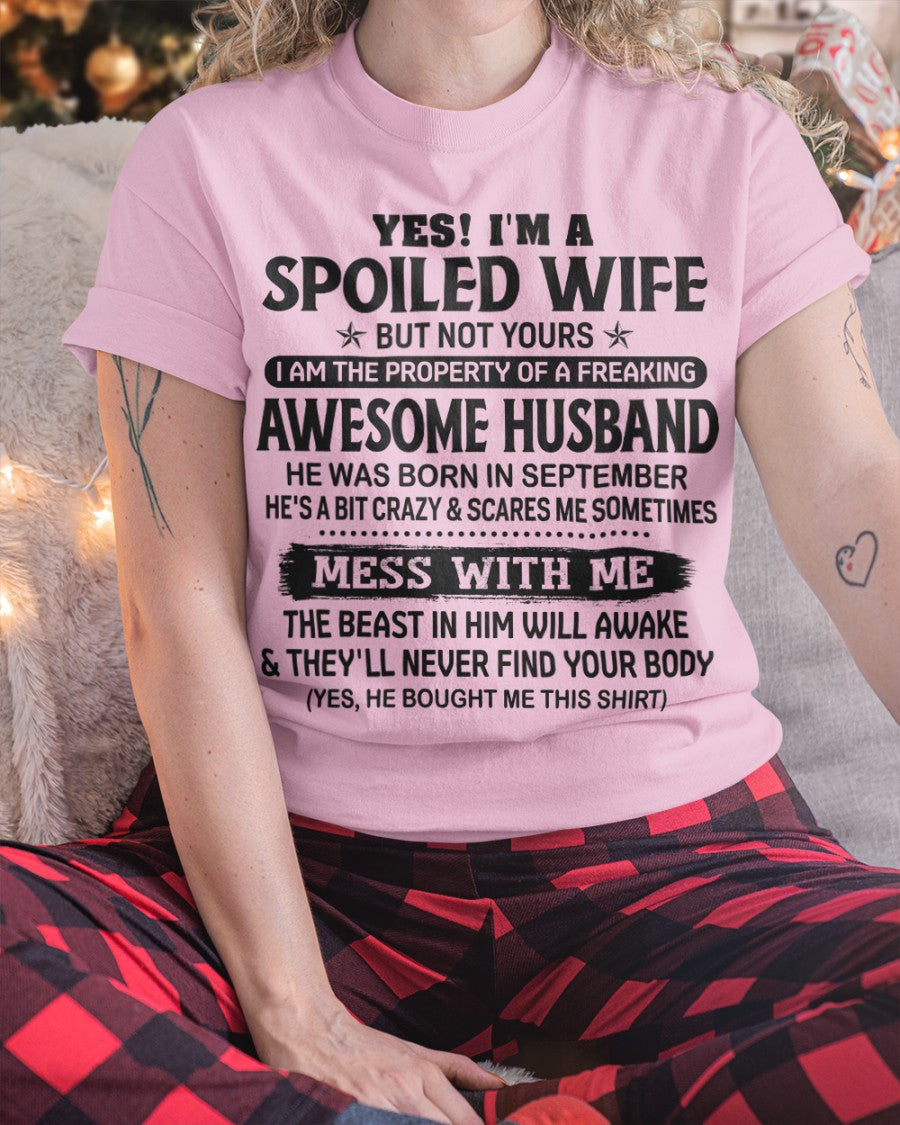 September - Gift For Girlfriend T-Shirt - Gift For Wife T-Shirt - Funny T-Shirts For Girlfriend - Special gift for your Wife – HL09 (SKUT2605-45-09)