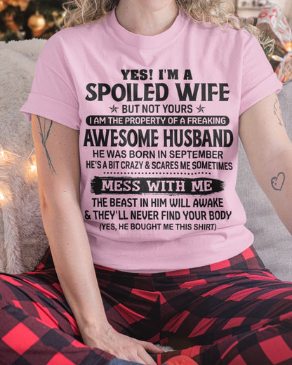 September - Gift For Girlfriend T-Shirt - Gift For Wife T-Shirt - Funny T-Shirts For Girlfriend - Special gift for your Wife – HL09 (SKUT2605-45-09)