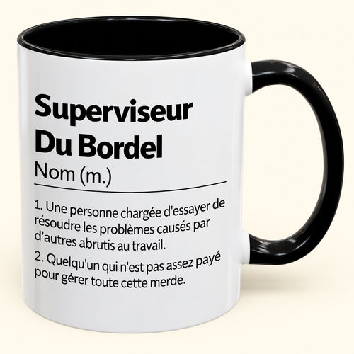 Superviseur d'un Bordel Sans Nom – Mug Humoristique – JOYEUX NOËL 2026 (SKU2610-981)