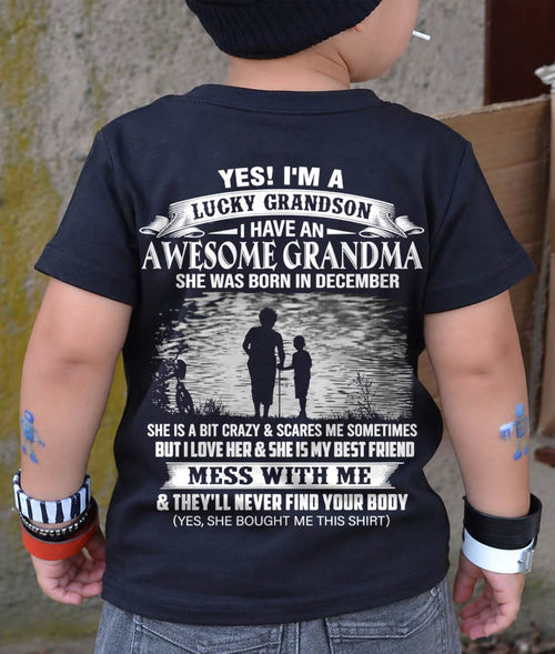 December - Gift For Grandson Tshirt - Funny T-shirts For Grandson - Special Gift For Your Grandson - HL12 (SKU2605-431-12)