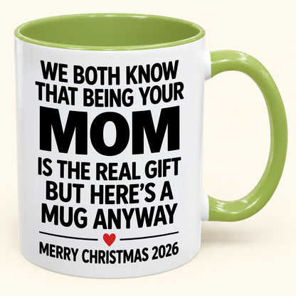 Being Your Mom Is The Real Gift – Funny Christmas 2026 – Gift From Mom To Son Daughter – Coffee Mug (SKU2610-168)