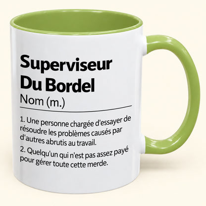 Superviseur d'un Bordel Sans Nom – Mug Humoristique – JOYEUX NOËL 2026 (SKU2610-981)