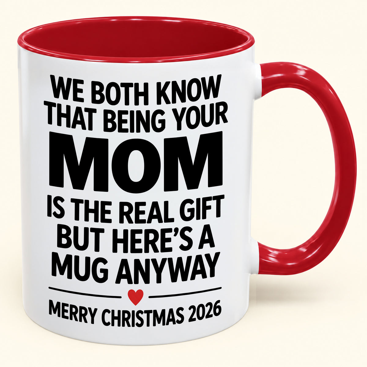 Being Your Mom Is The Real Gift – Funny Christmas 2026 – Gift From Mom To Son Daughter – Coffee Mug (SKU2610-168)