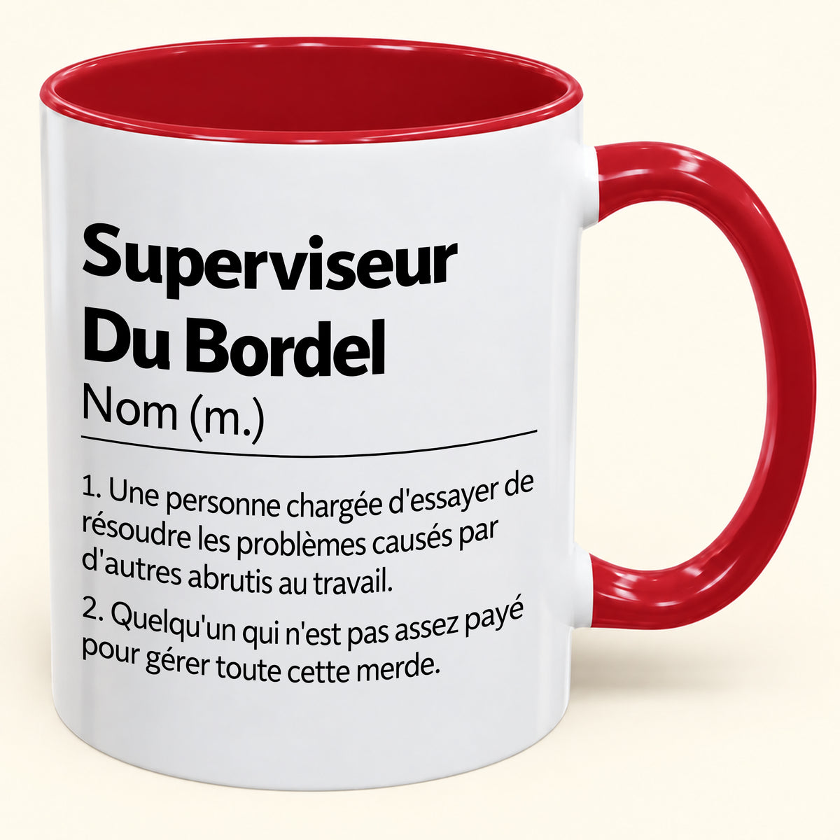 Superviseur d'un Bordel Sans Nom – Mug Humoristique – JOYEUX NOËL 2026 (SKU2610-981)