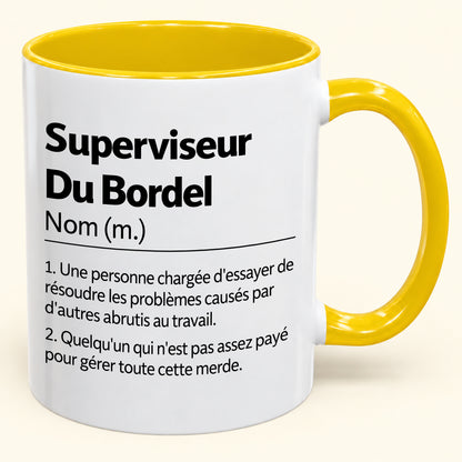 Superviseur d'un Bordel Sans Nom – Mug Humoristique – JOYEUX NOËL 2026 (SKU2610-981)