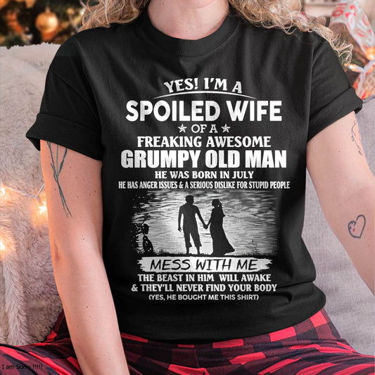 Awesome grumpy old man was born July - Gift for girlfriend, Gift for wife from husband - Perfect gift for your wife - HL07 (SKU2601-226-07)