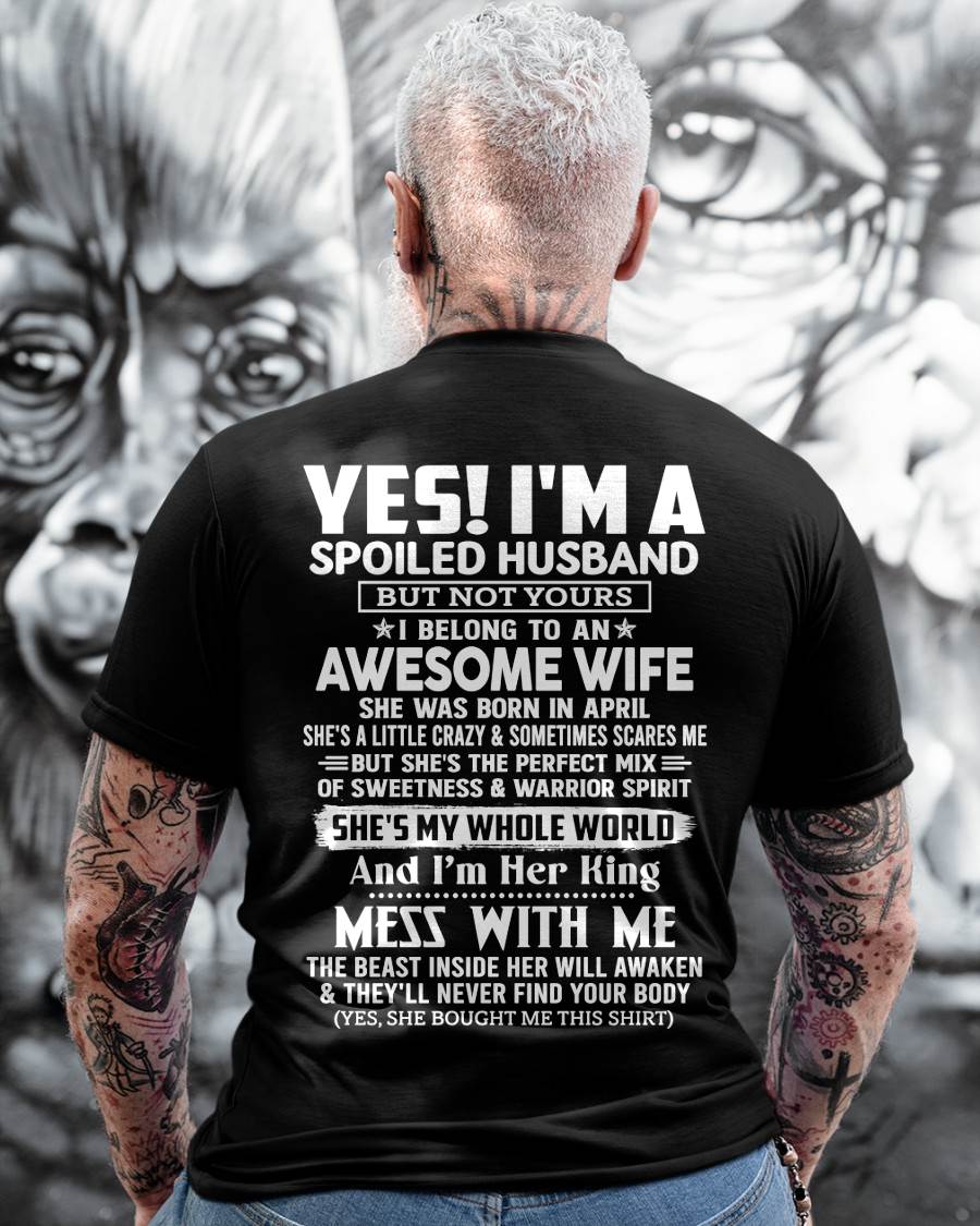 Awesome Wife April - Gift for Boyfriend, Gift for Husband from Wife - Perfect Gift for Your Husband - HL04 (SKU2605-375-04)
