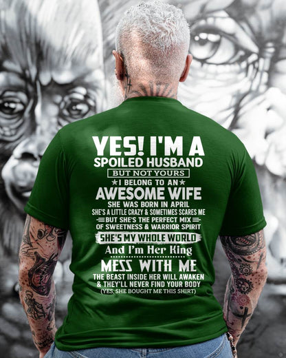 Awesome Wife April - Gift for Boyfriend, Gift for Husband from Wife - Perfect Gift for Your Husband - HL04 (SKU2605-375-04)