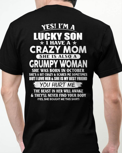 Awesome Mom was born October - Gift for spoiled son, Gift for lucky son - Perfect gift for your son - HL10 (SKU10-89-10)