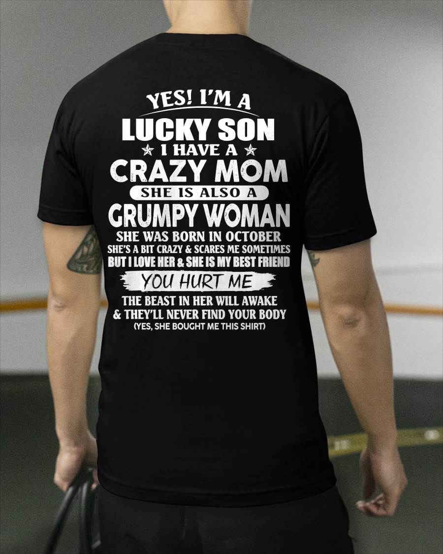 Awesome Mom was born October - Gift for spoiled son, Gift for lucky son - Perfect gift for your son - HL10 (SKU10-89-10)