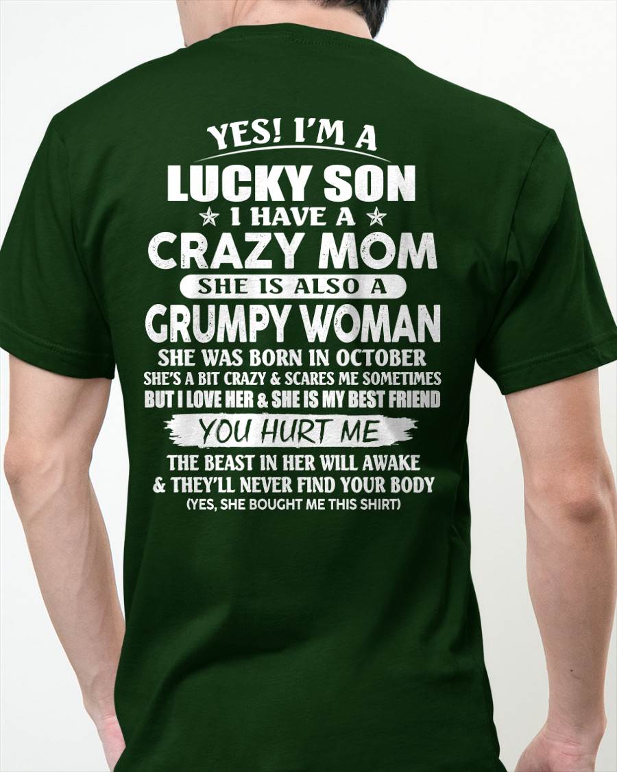 Awesome Mom was born October - Gift for spoiled son, Gift for lucky son - Perfect gift for your son - HL10 (SKU10-89-10)