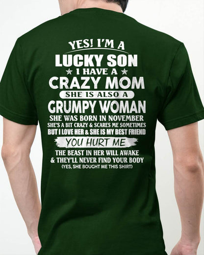 Awesome Mom was born November - Gift for spoiled son, Gift for lucky son - Perfect gift for your son - HL11 (SKU10-89-11)