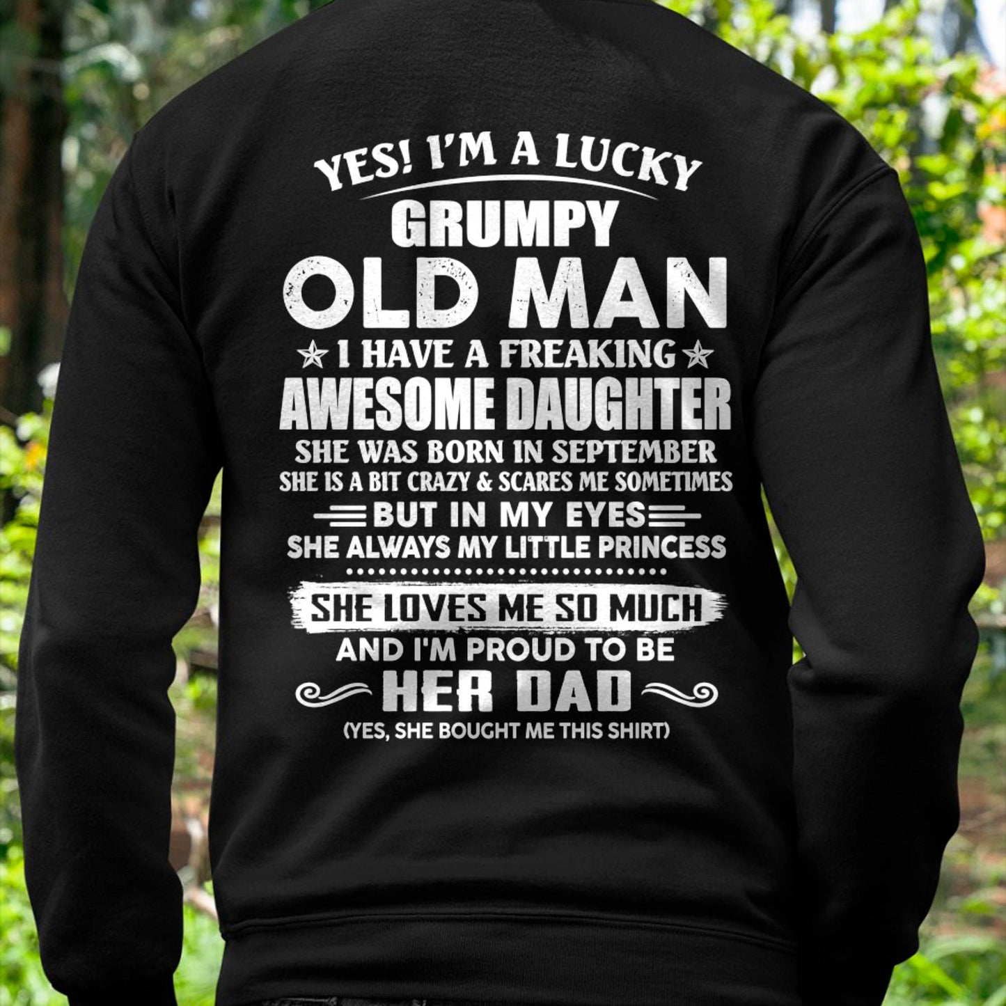 Awesome Daughter was born September - Gift For Dad From Daughter, Father’s Day Gift For Dad  – Dad T-Shirt - HL09 (SKU11-68-09)
