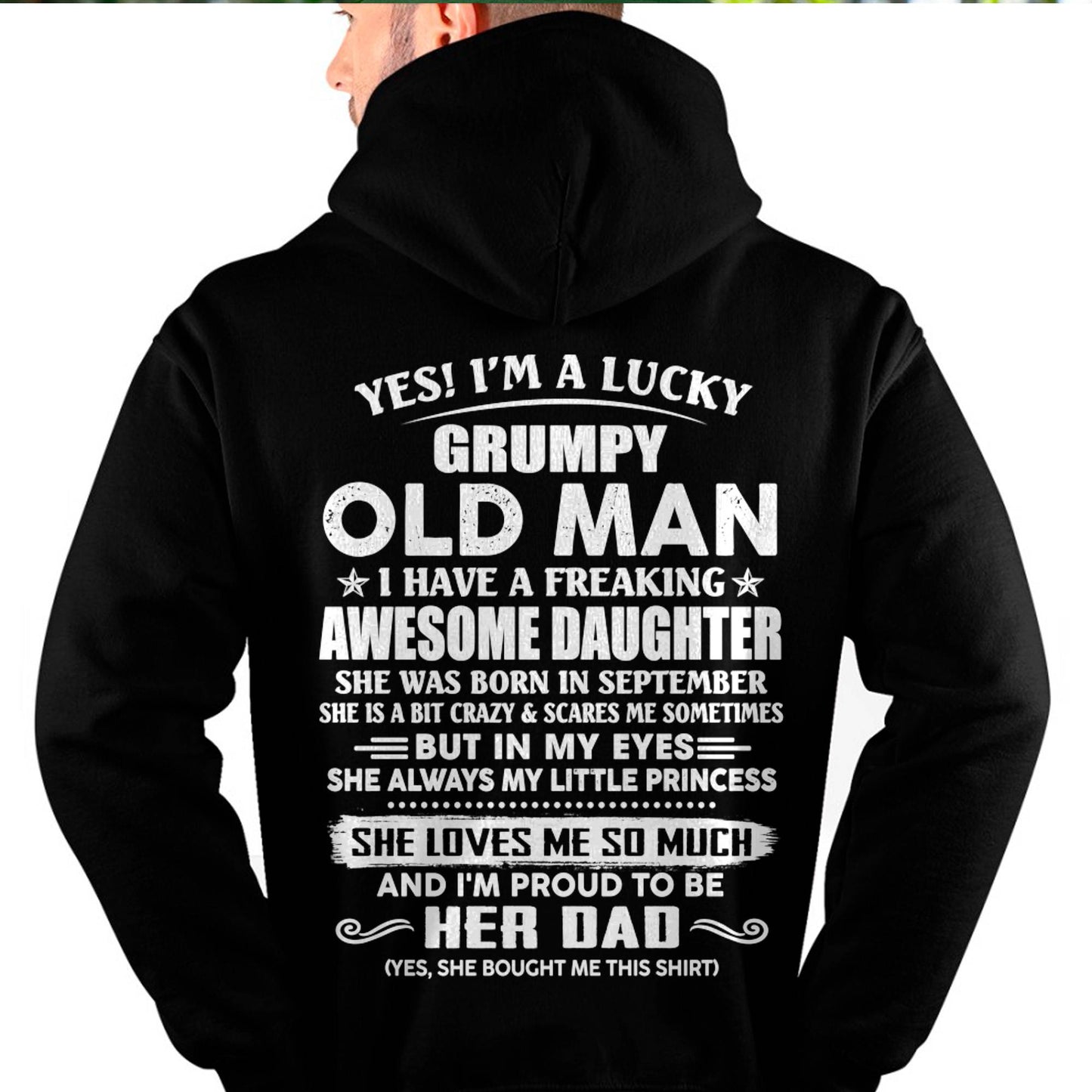 Awesome Daughter was born September - Gift For Dad From Daughter, Father’s Day Gift For Dad  – Dad T-Shirt - HL09 (SKU11-68-09)