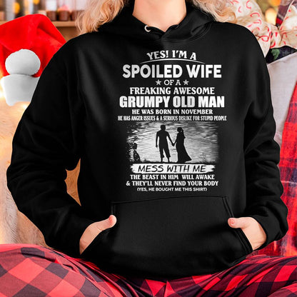 Awesome grumpy old man was born November - Gift for girlfriend, Gift for wife from husband - Perfect gift for your wife - HL11 (SKU2601-226-11)