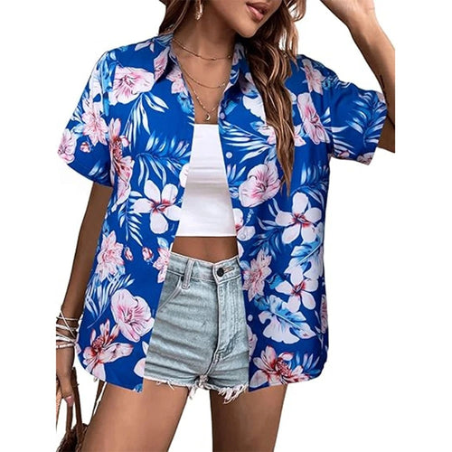 Chemise hawaïenne – Haut décontracté à revers pour l'été