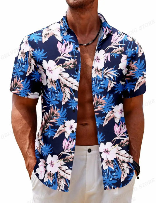 Hawaiian Shirt – Single-Breasted Tropical Shirt for Beach & Casual Wear
