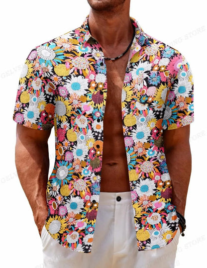 Hawaiian Shirt – Single-Breasted Tropical Shirt for Beach & Casual Wear