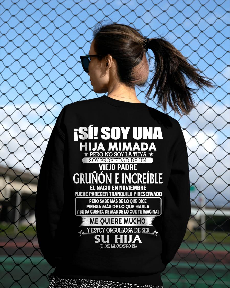 NOVIEMBRE - CAMISETA REGALO PARA HIJA - PAPÁ GENIAL Y VIEJO GRUÑÓN - REGALO ESPECIAL PARA TU HIJA - HL11 (SKU11-137-11)