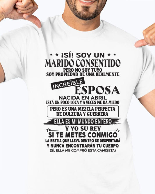 Abril - Esposa increíble nació en abril - Regalo especial para Marido - T04 (SKU05-105-04)