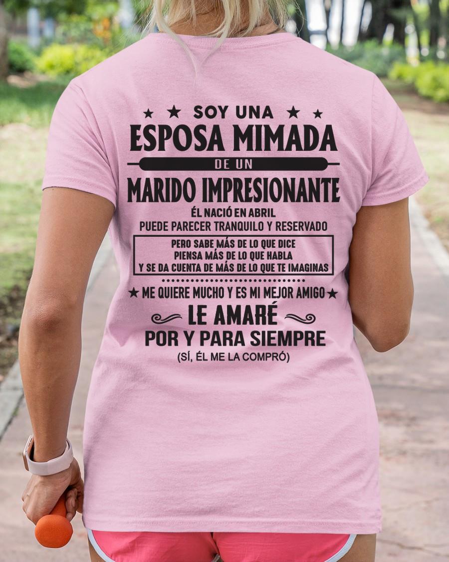 Abril - Soy una Esposa mimada de un Marido impresionante - Regalo especial para tu esposa - T04 (SKU05-101-04)