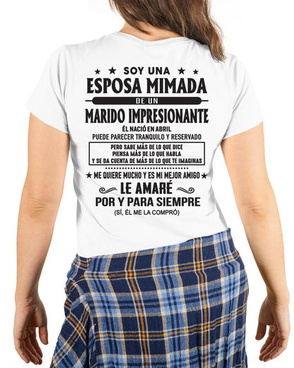 Abril - Soy una Esposa mimada de un Marido impresionante - Regalo especial para tu esposa - T04 (SKU05-101-04)