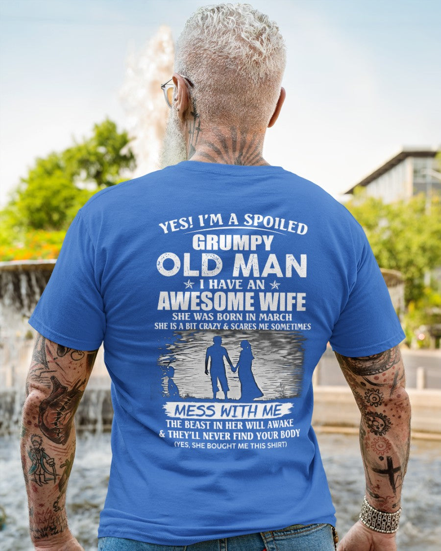 Awesome wife was born March - Gift for boyfriend, Gift for husband from wife - Perfect gift for your husband - HL03 (SKU10-79-03)