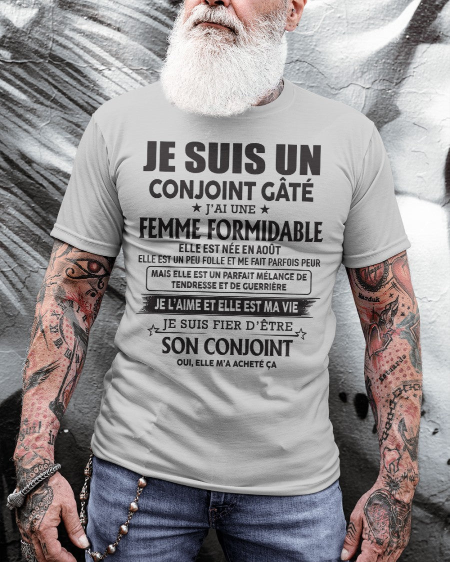 Femme Formidable Née En Août – Cadeau Parfait Pour Votre Mari – HL08 (SKU06-104-08)